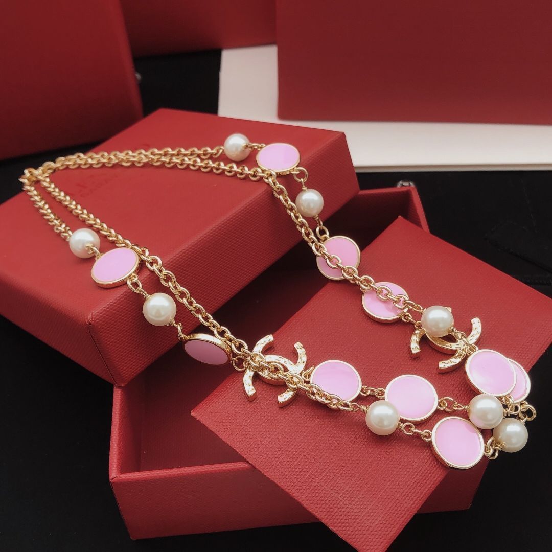 CHANEL】シャネル 直営新作 ソフトピンク シルエット ネックレス R2815 