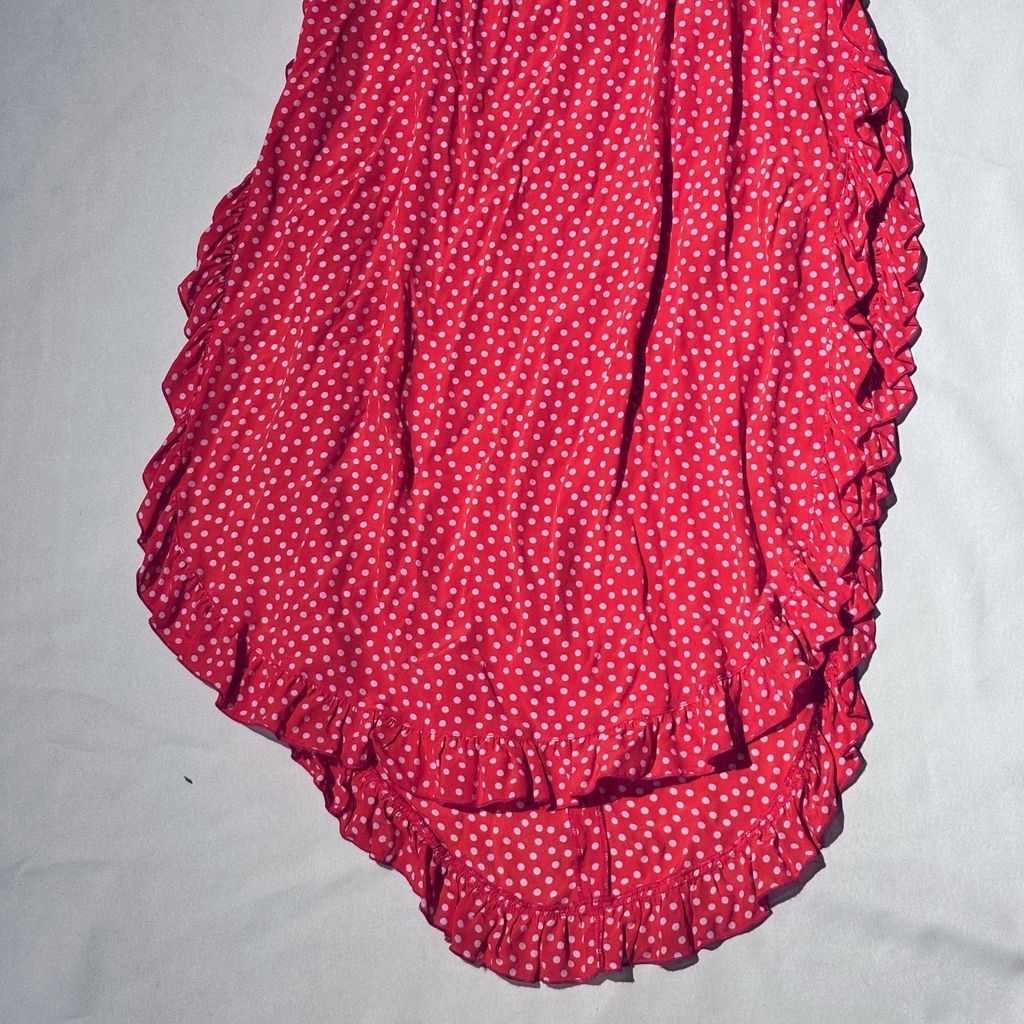 SeeByChloe シーバイクロエ Red Polka Dot Silk Crepe Ruffled