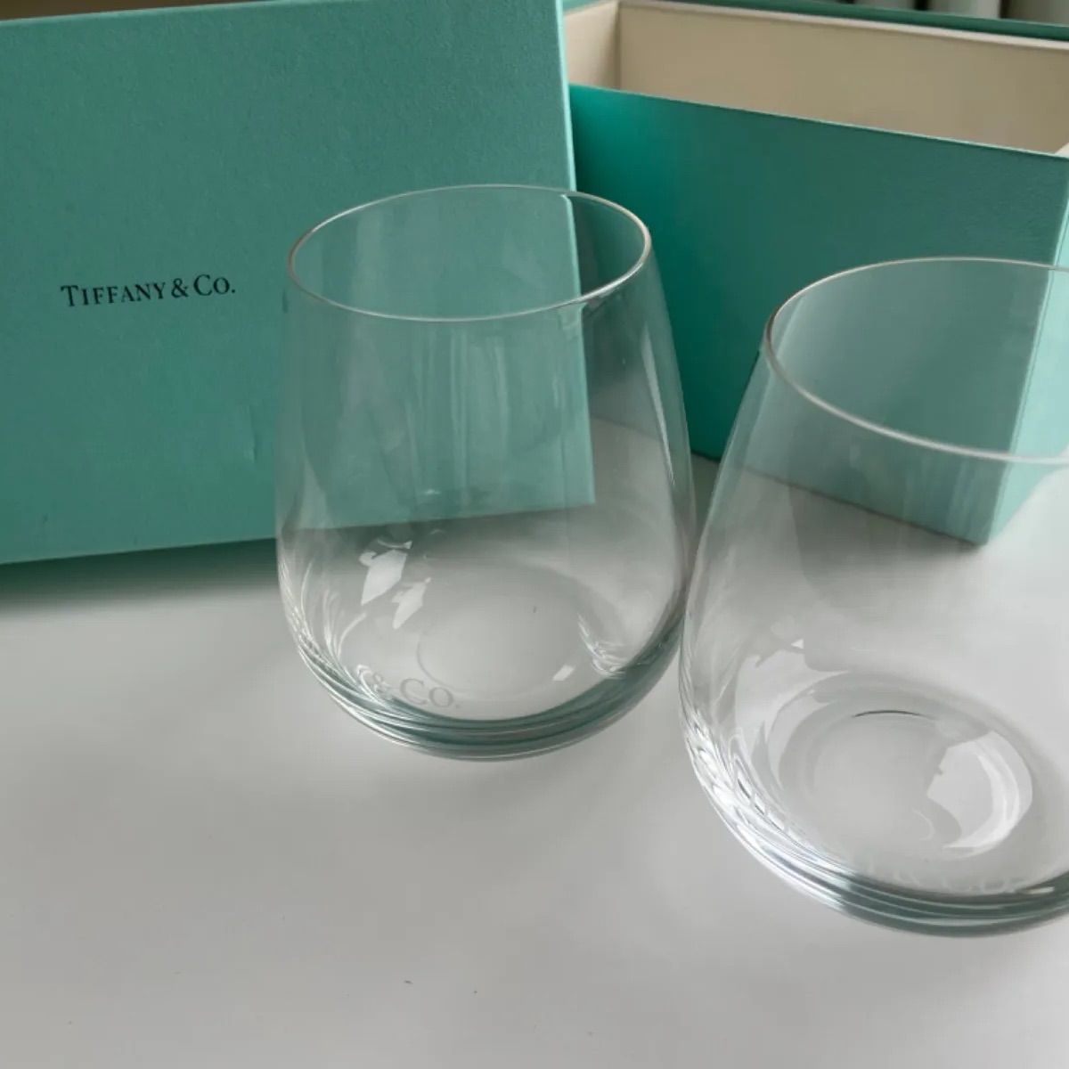 TIFFANY＆Co.(ティファニー) ガラス タンブラー セット ロゴ ペア 2点 