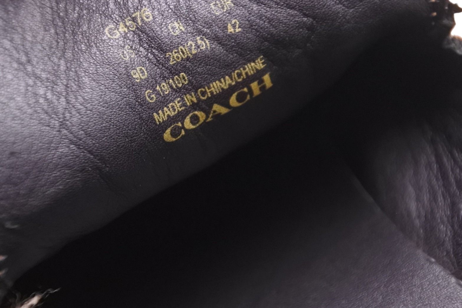 COACH コーチ シグネチャーファースリッパシューズ スリッポン ファー