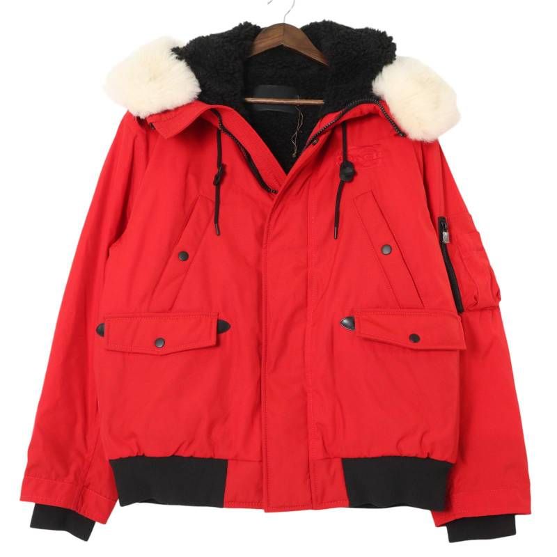 COACH コーチ メンズ ショートパーカ ジャケットレッド Lサイズ CE337