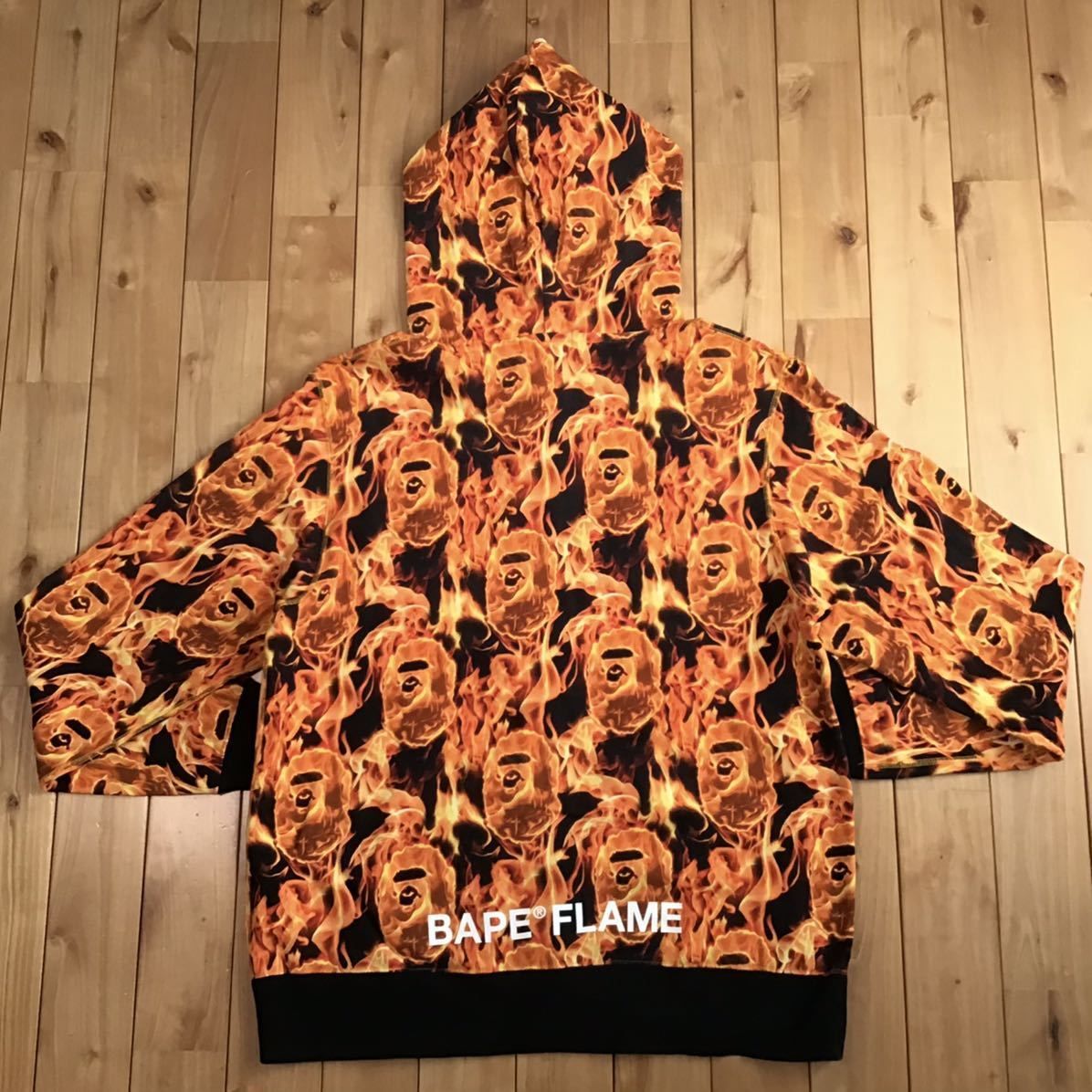 ☆XL☆ BAPE FLAME フルジップ パーカー a bathing ape BAPE fire full 
