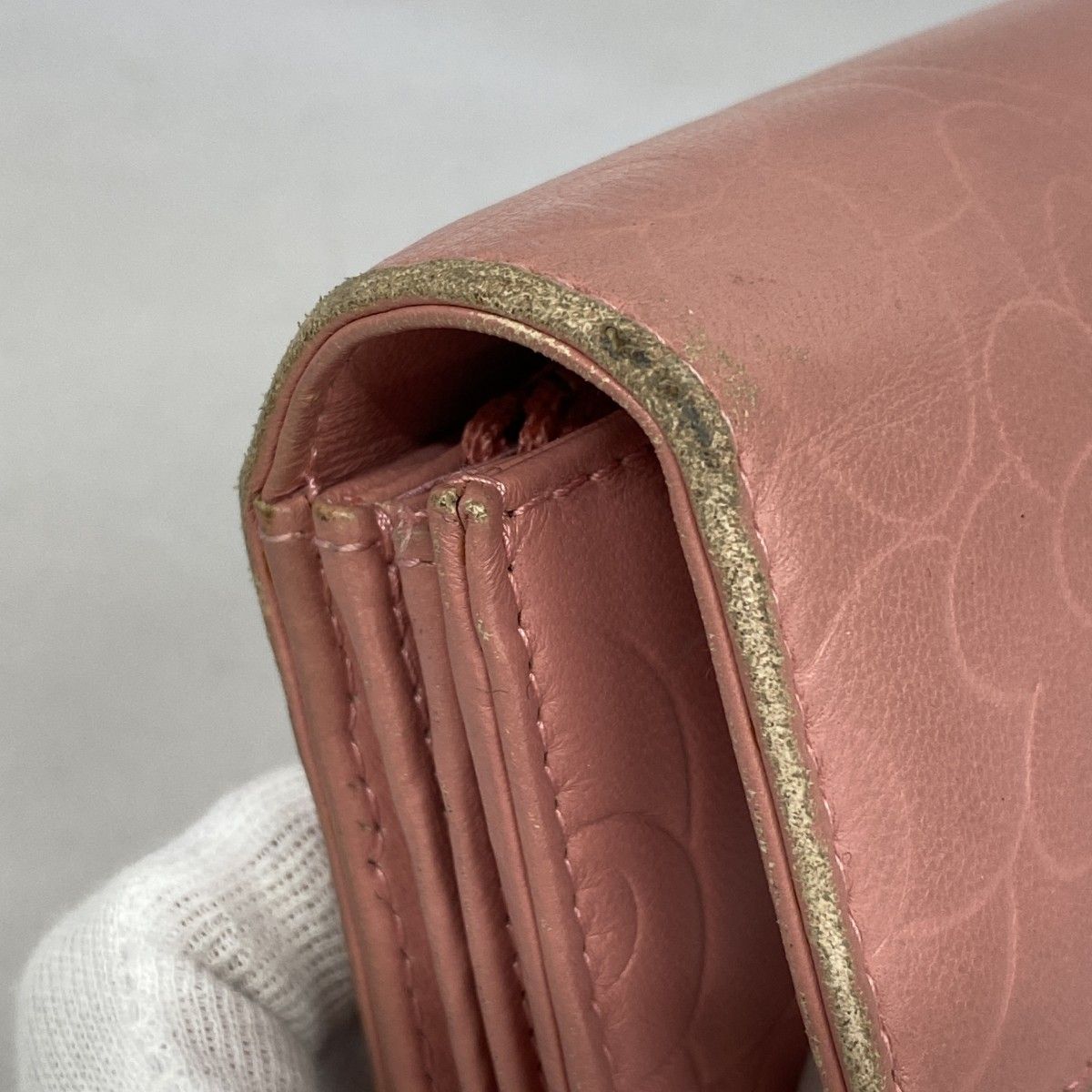 ☆SALE【5gd5003-h】シャネル 長財布 カメリア ラムスキン ピンク  