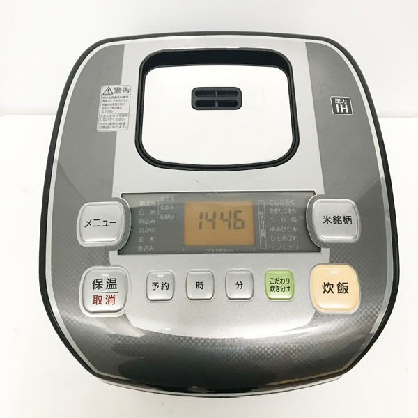 IRIS|アイリスオーヤマ RC-PD10-B 炊飯器 10合 一升 圧力 IH 40銘柄炊き 厚火釜 ブラック 2020年製 ●114046