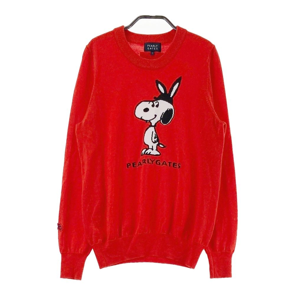 サイズ：1 PEARLY GATES パーリーゲイツ PEANUTS ニットセーター スヌーピー  ネイビー系 [240101474801] ゴルフウェア レディース ストスト サイズ：1 PEARLY GATES パーリーゲイツ PEANUTS ニットセーター