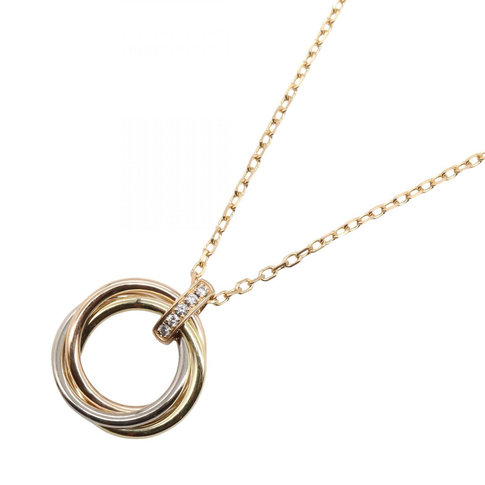 カルティエ CARTIER ネックレス トリニティ ネックレス ダイヤ B7224814 首回り45㎝ K18 イエローゴールド K18WG ホワイトゴールド トリニティ ネックレス ダイヤ