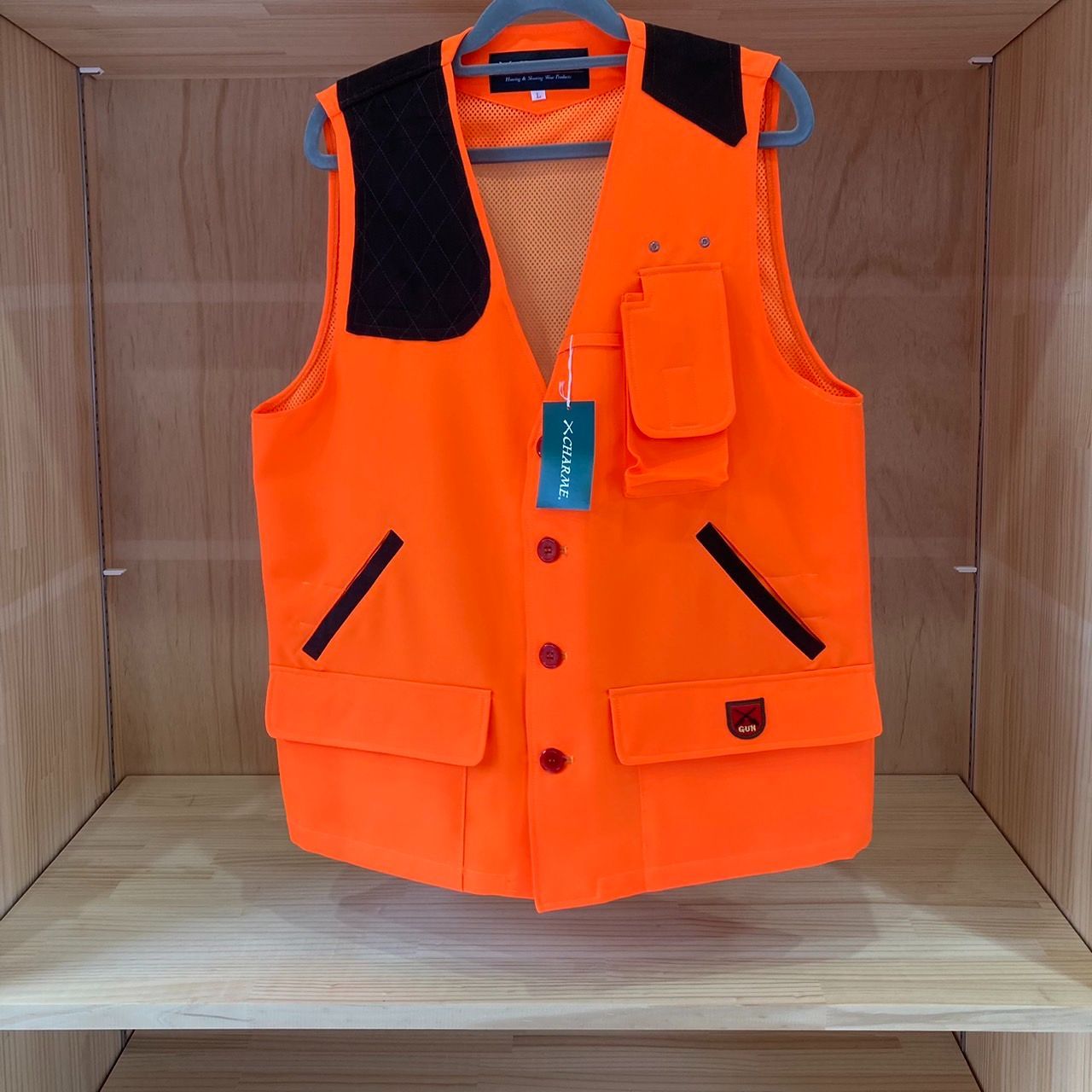 狩猟用品〉シャルム商会 蛍光メッシュベスト タイプ1 M・L 狩猟ベスト