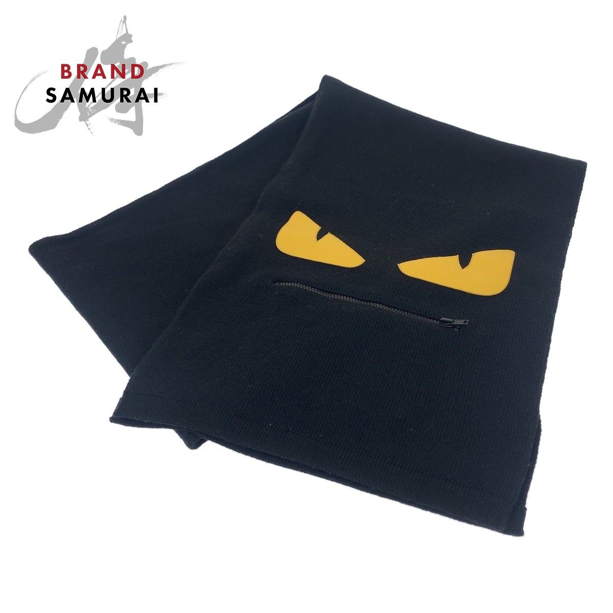 FENDI モンスター バグズ マフラー ストール ロゴ ブラック フェンディ