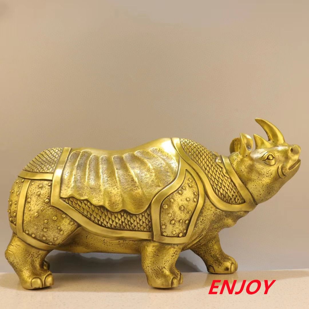 発売中 サイ 置物 オブジェ 金 ゴールド 招財 幸運 長寿 縁起物 魔除け 厄除 開運 幸運 財運 金運 安産祈願 無病息災 子宝 健康運 インテリア 玄関 オフィス 銅製