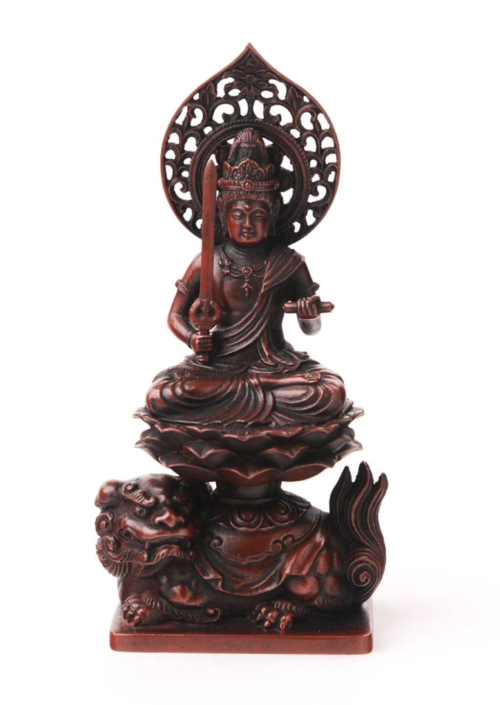 文殊菩薩 - 総高14.5cm 銅製 高岡銅器 仏像