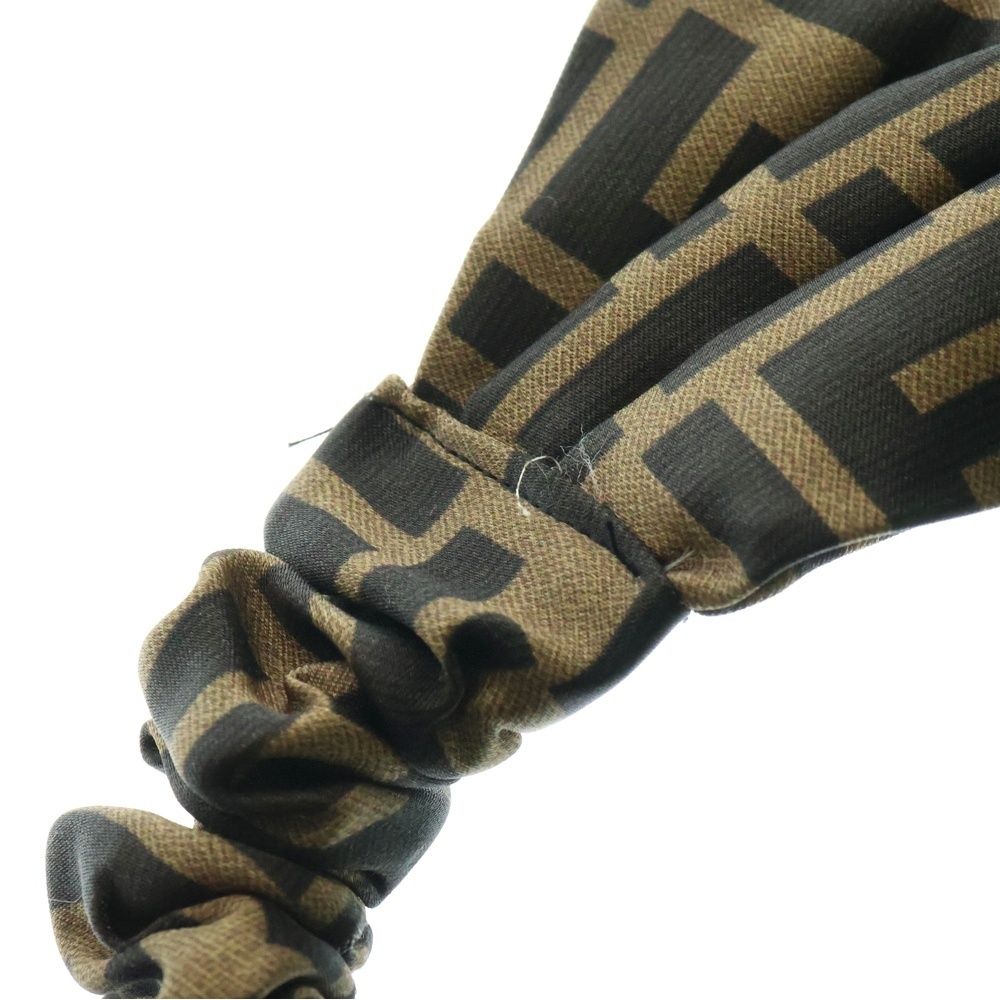 FENDI フェンディ FFヘッドバンド ズッカ柄 ヘアバンド ターバン ブラウン