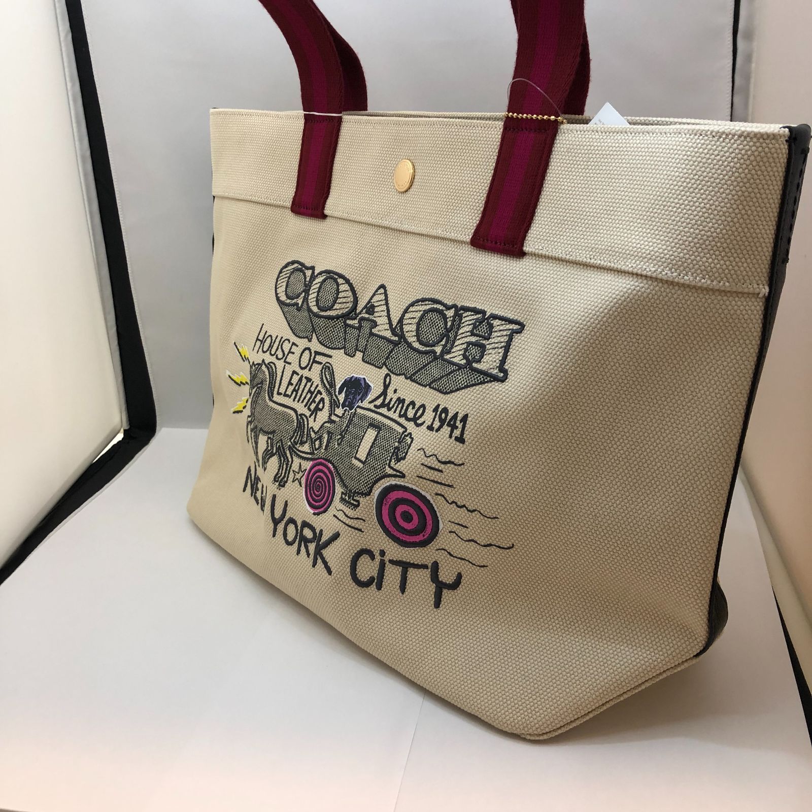 新品未使用　コーチ　キャンバストート 新品☆コーチ coach キャンバス トートバッグ アートスクール