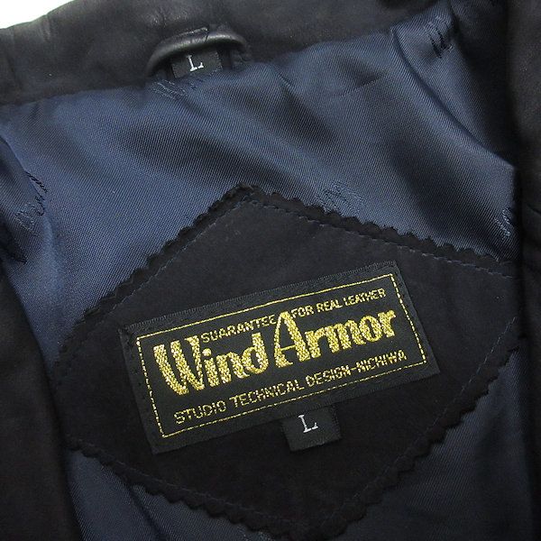 Q□ウィンドアーマー/WIND ARMOR 牛革レザーテーラードジャケット□黒【メンズL】MENS/レトロ/152【中古】 - メルカリ