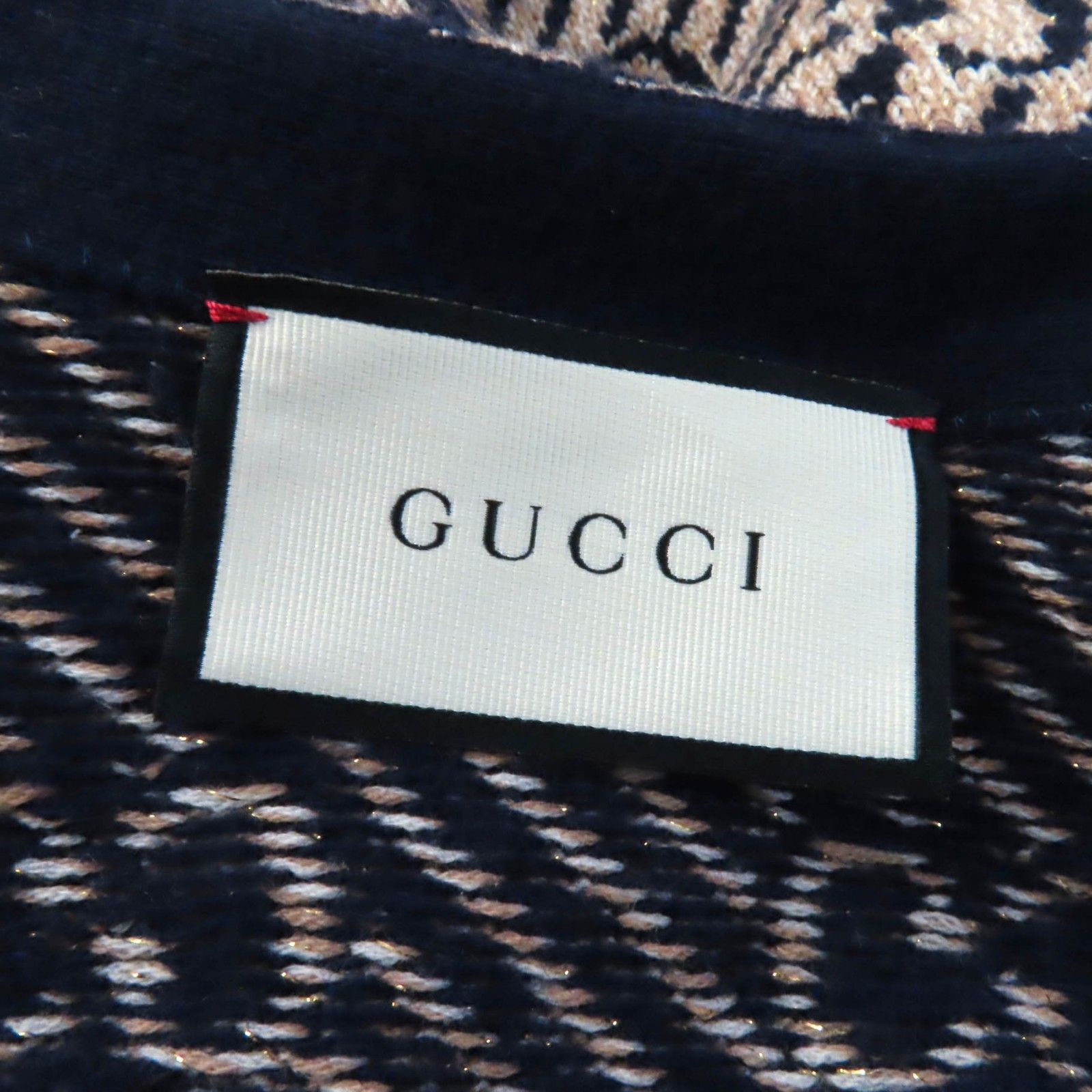 極美品★GUCCI グッチ GG柄 グリッターフリンジ付 ケープ/ポンチョ マルチカラー M イタリア製 正規品 レディース エレガント◎