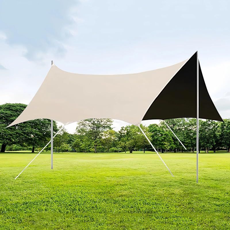 オーニング 屋外キャンプピクニックテラスビーチオーニング ポータブルキャンプアウトドア旅行サンシェードテント 1