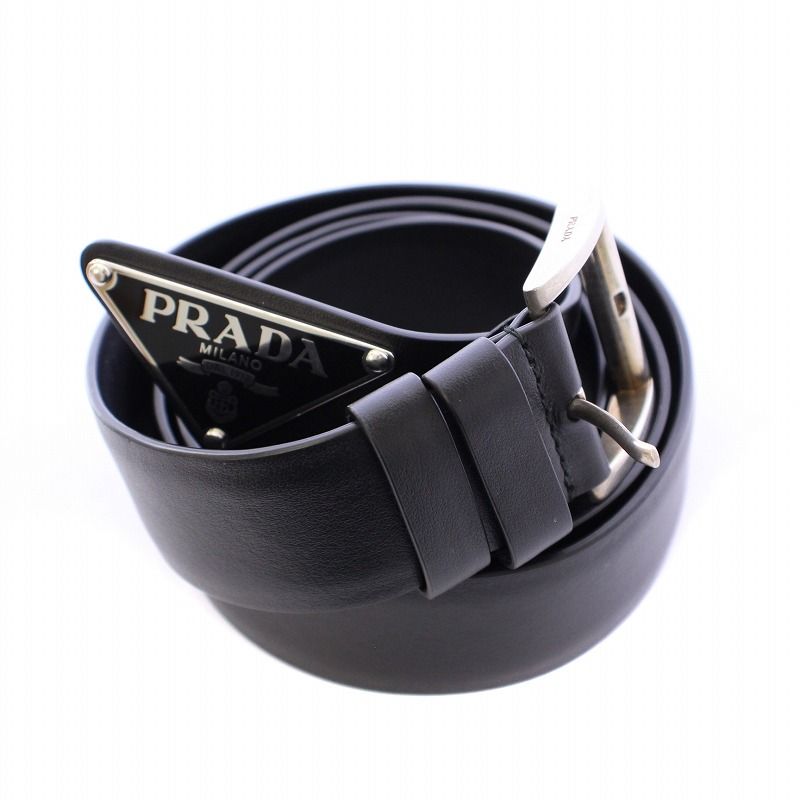 【✨たか✨】　PRADA プラダ　ベルト レザー 三角プレート 三角プレートレザーベルト | PRADA