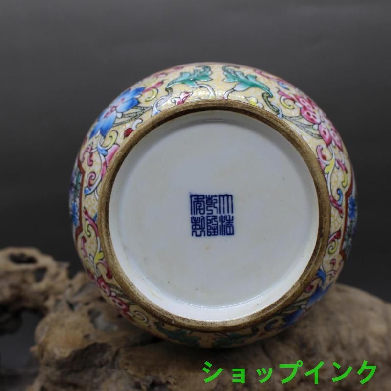 清乾隆粉彩獅紋花口玉壺春瓶 景徳鎮 陶磁器 装飾品 現代工芸品 美術品 置物 清乾隆粉彩獅紋花口玉壺春瓶 景徳鎮 陶磁器