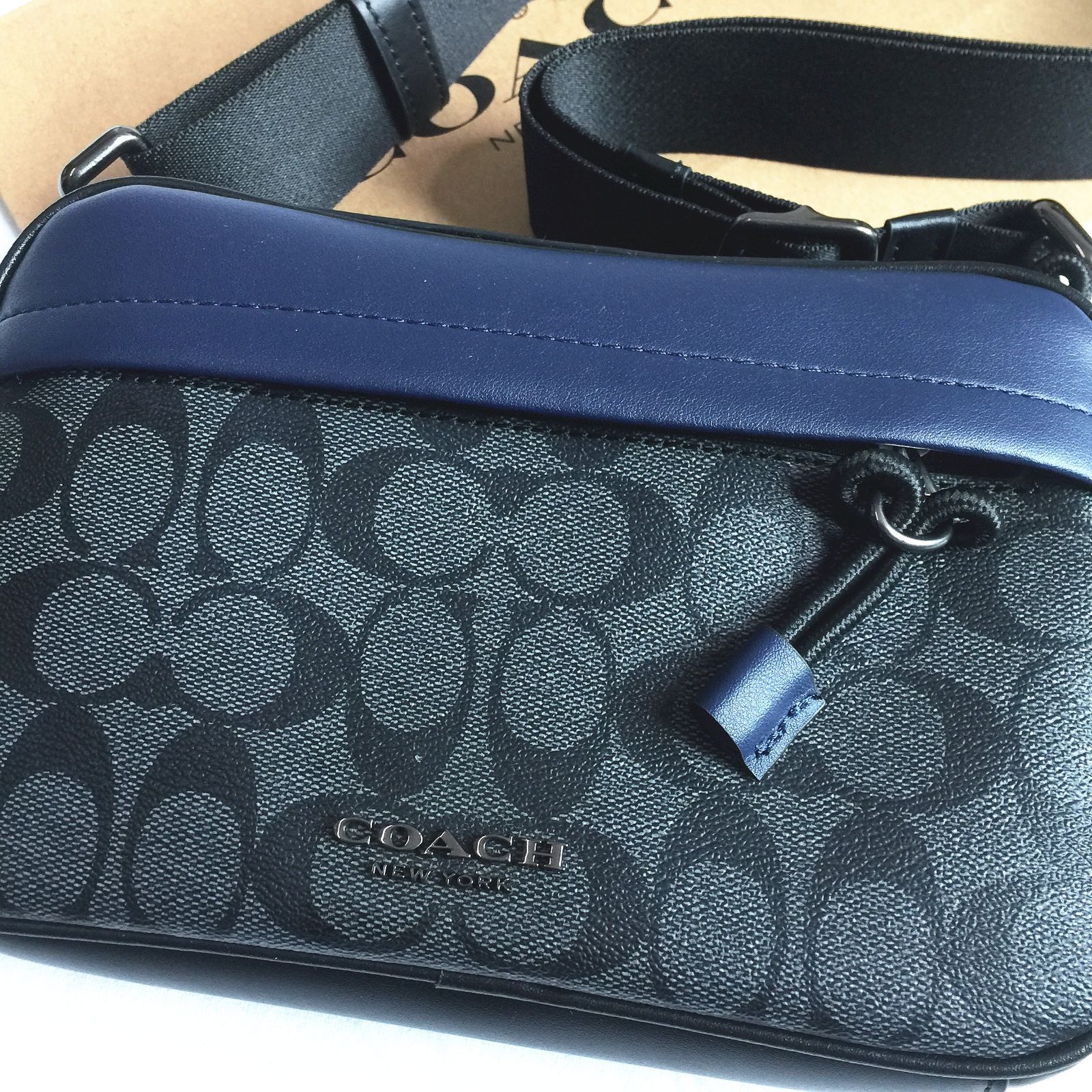 セール中】COACH コーチバッグ F83265 チャコール×カデット ショルダー