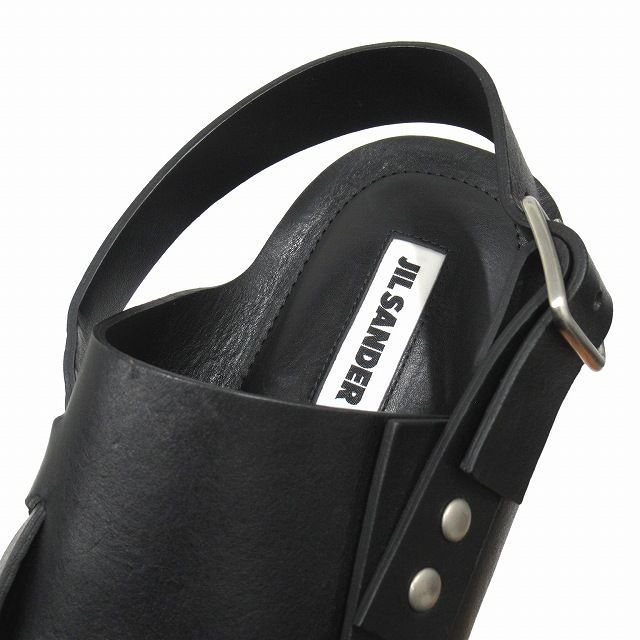 極美品 ジルサンダー JIL SANDER レザー フラット トング ストラップ