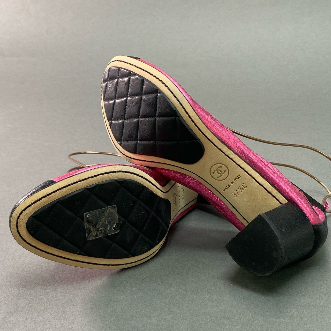 8g8 《美品》 CHANEL シャネル CC ココマーク ヒールバレエ