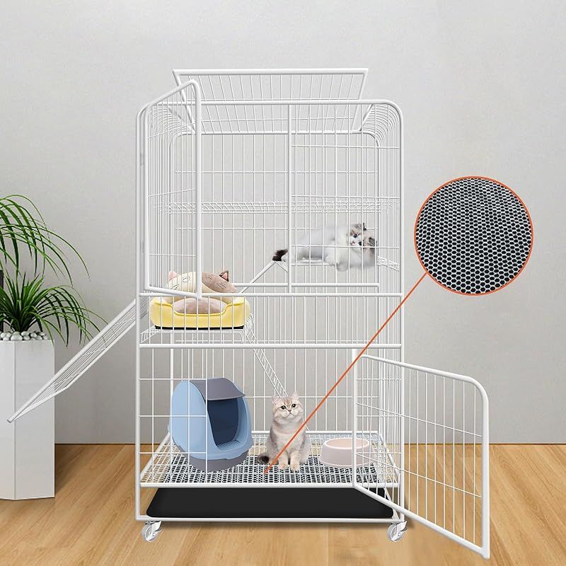 Athvcht 猫ケージ 猫用ケージ 猫ハウス(サイズ：高さ135×幅78