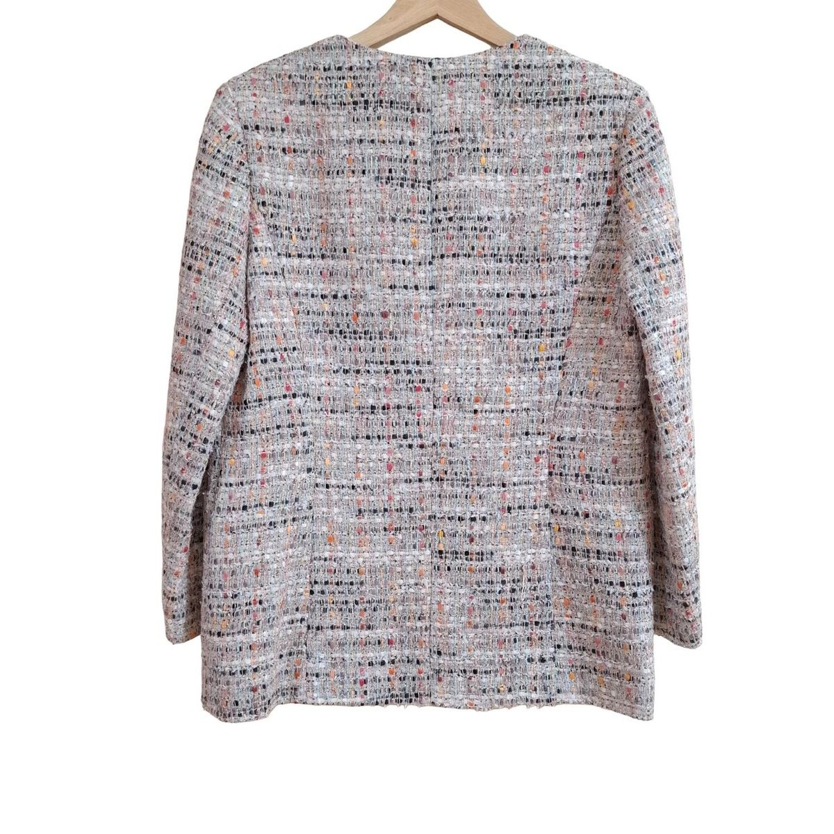 VIVID BOUTIQUE ハナエモリ ツイードジャケット パール ピンク M HANAE MORI(ハナエモリ) ジャケット サイズ40 M レディース