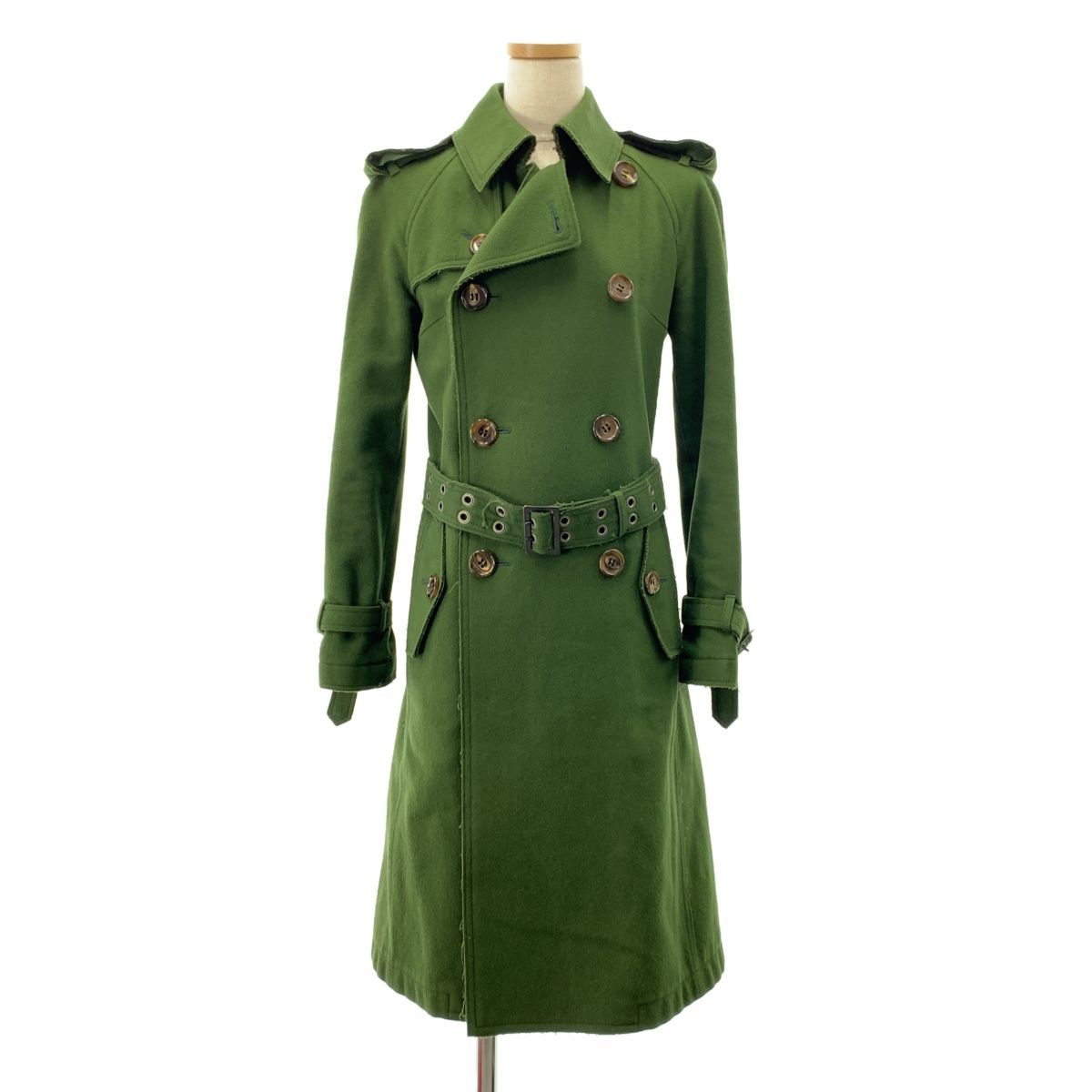 JUNYA WATANABE COMME des GARCONS | ジュンヤワタナベ | 2006AW | ウール カットオフ ロング トレンチコート | SS | カーキ | レディース