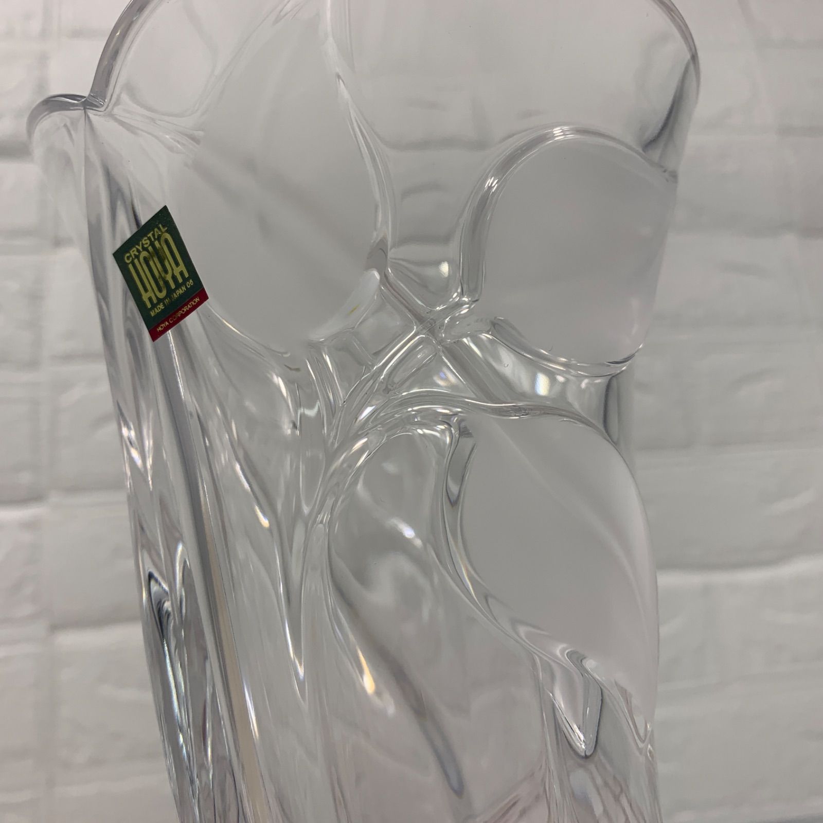 HOYA CRYSTAL ホヤクリスタル 花瓶 花器 高さ 約21㎝ 箱付 現状品 MO7