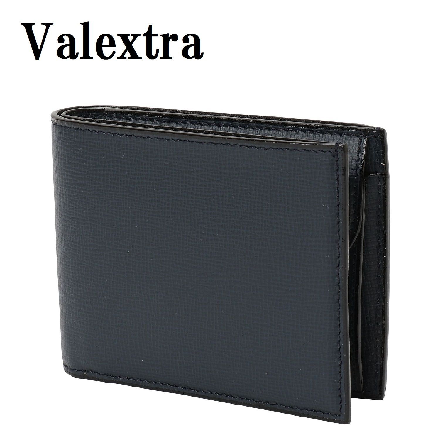 10小銭入れヴァレクストラ Valextra 財布 カードケース 二つ折り レザー 黒