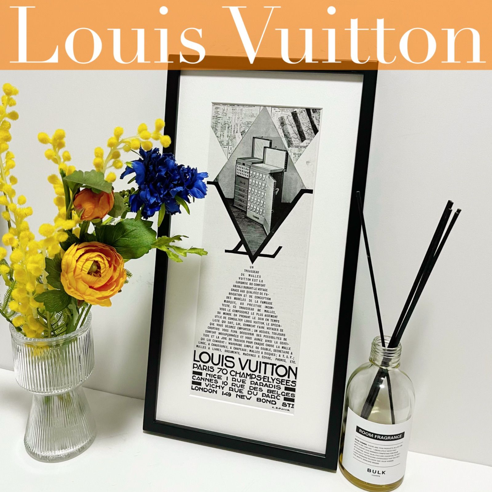 ＜1931 広告＞ Louis Vuitton ルイ・ヴィトン  ポスター ヴィンテージ アートポスター ミニフレーム フレーム付き インテリア モダン おしゃれ かわいい 壁掛け  ポップ レトロ モノトーン モノクロ