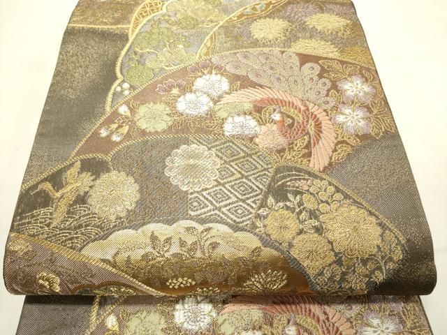 袋帯 正絹 マルチカラー 正倉院柄 「鳳凰牡丹唐草文」 成人式