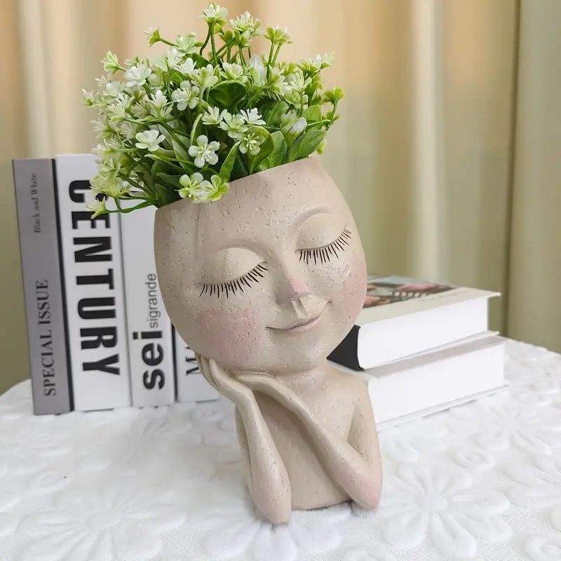 楽天市場】植木鉢 モダン 顔 アート フェイスベース カラフル