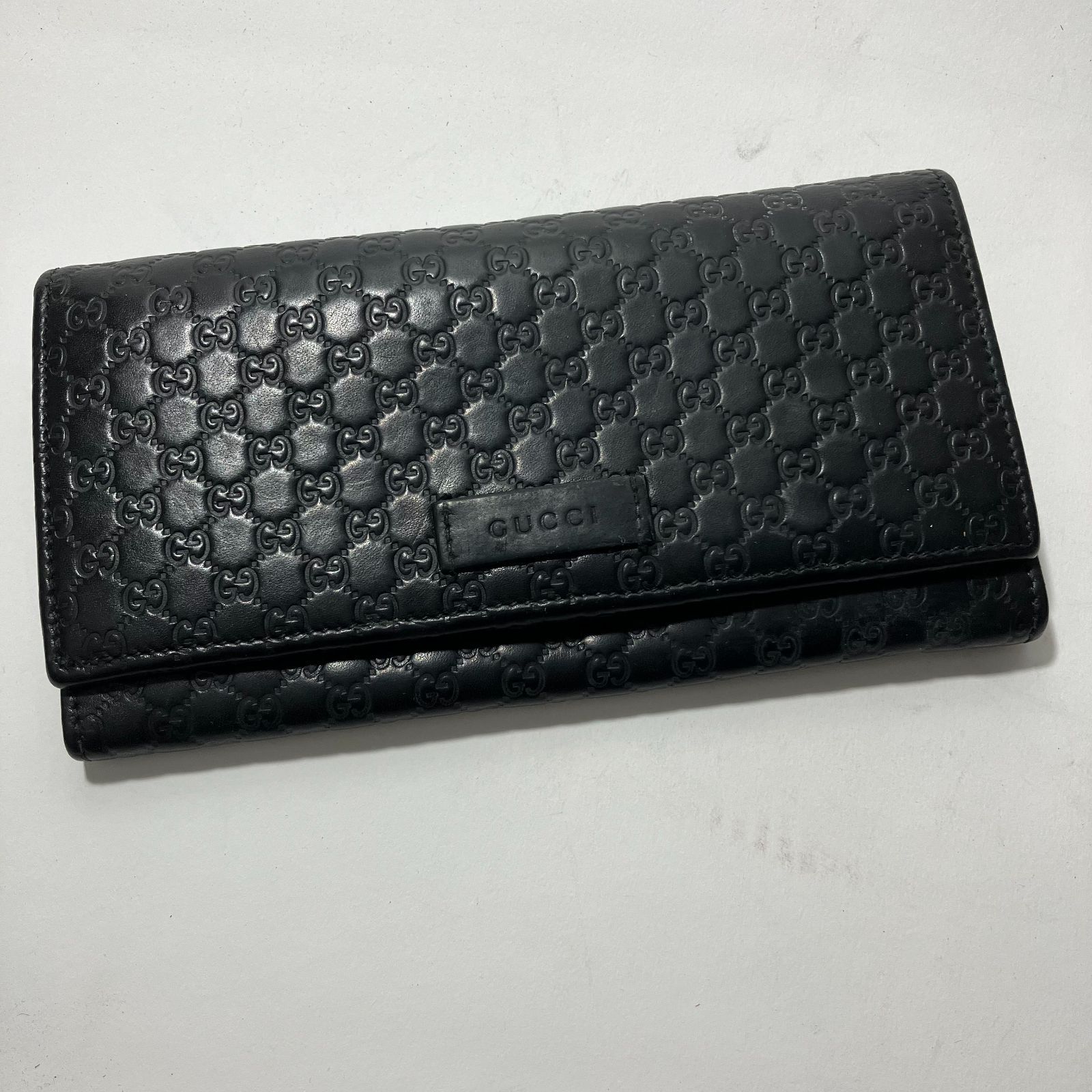 GUCCI グッチ マイクロシマ GG柄 レザー 二つ折り財布 ロングウォレット長財布 財布 メンズ ブラック 449396 1T-6 - メルカリ