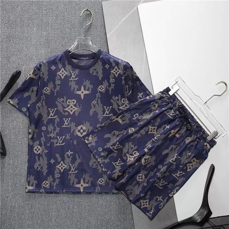 LOUIS VUITTON ルイヴィトン LV Tシャツ ショーツ/半袖/上下セット パープル