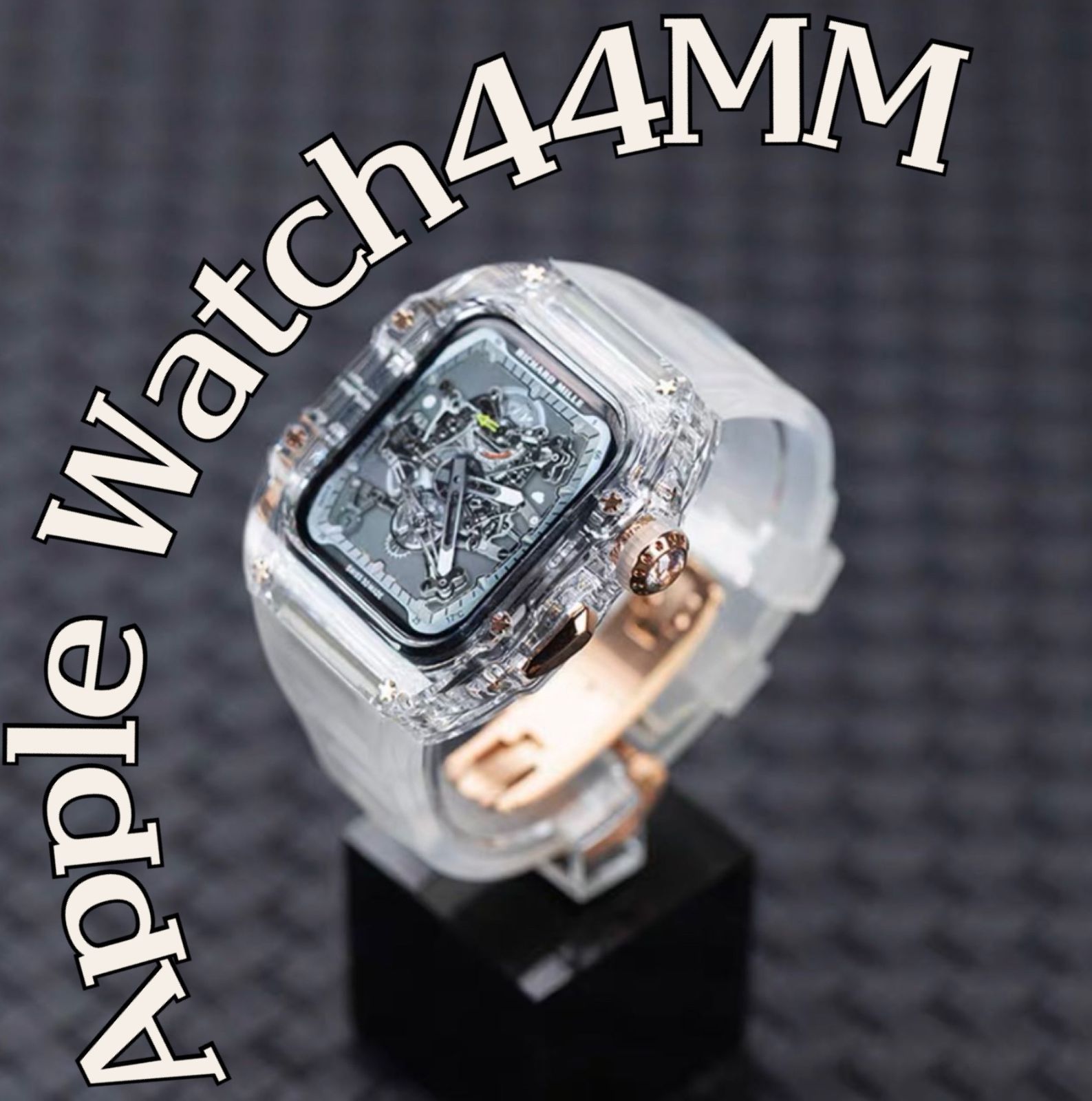 ローズゴールド ４４ｍｍ アップルウォッチバンド ラバーベルト カバー Apple Watch ケース スポーツ