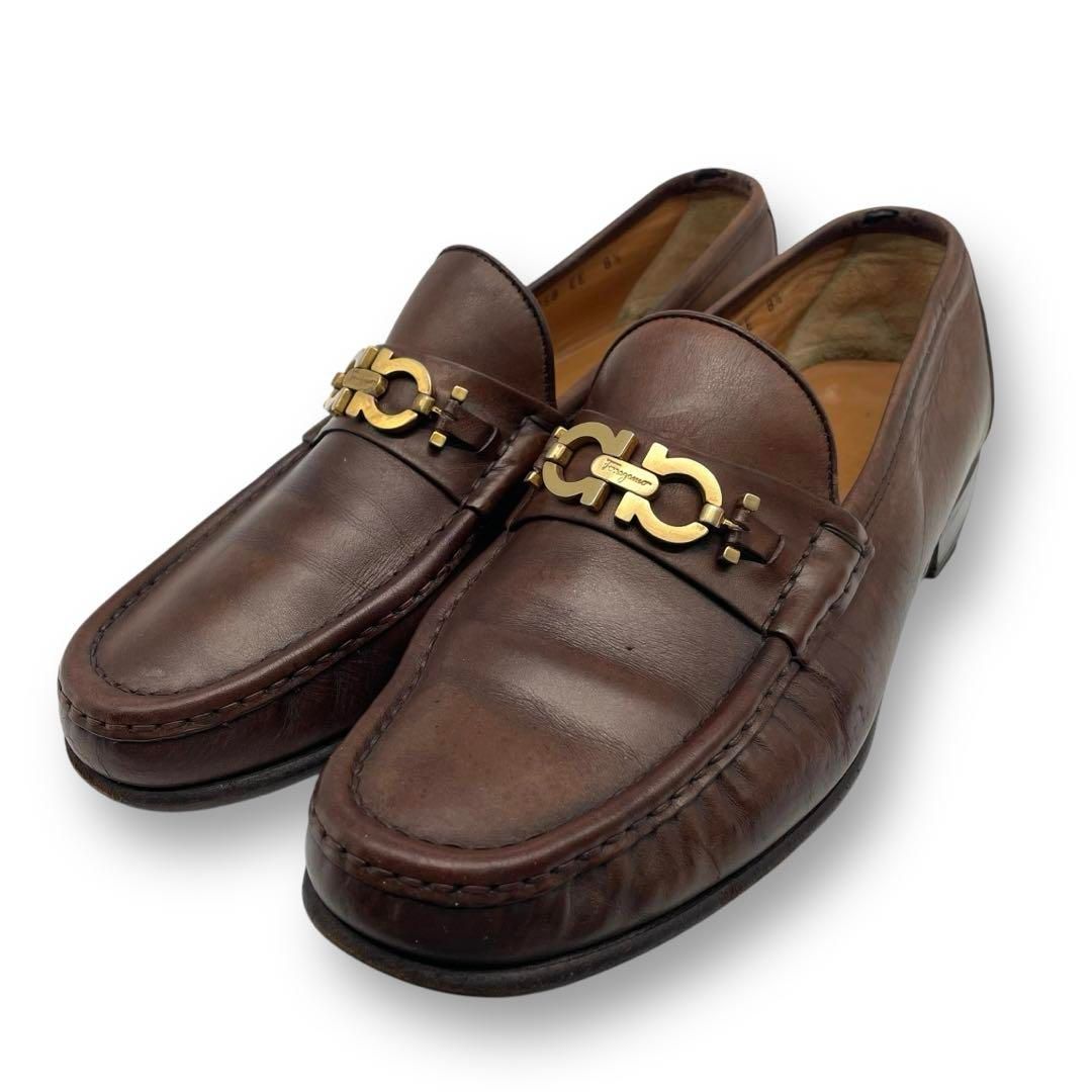 Salvatore Ferragamo サルヴァトーレフェラガモ ガンチーニ ビジネス ローファー レザー ブラウン【中古】 メンズ