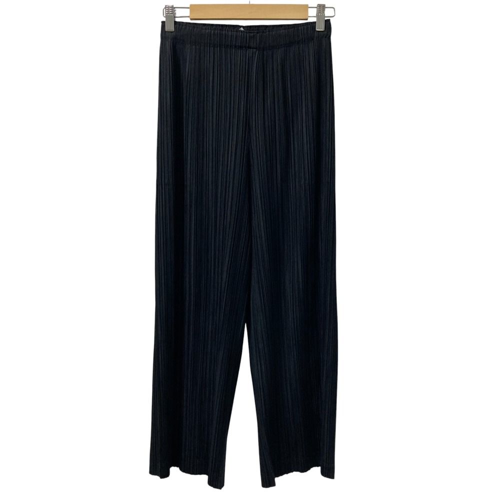 23SS PLEATS PLEASE ISSEY MIYAKE プリーツプリーズ イッセイミヤケ プリーツイージーパンツ PP31JF382 サイズ3 ブラック レディース 古着