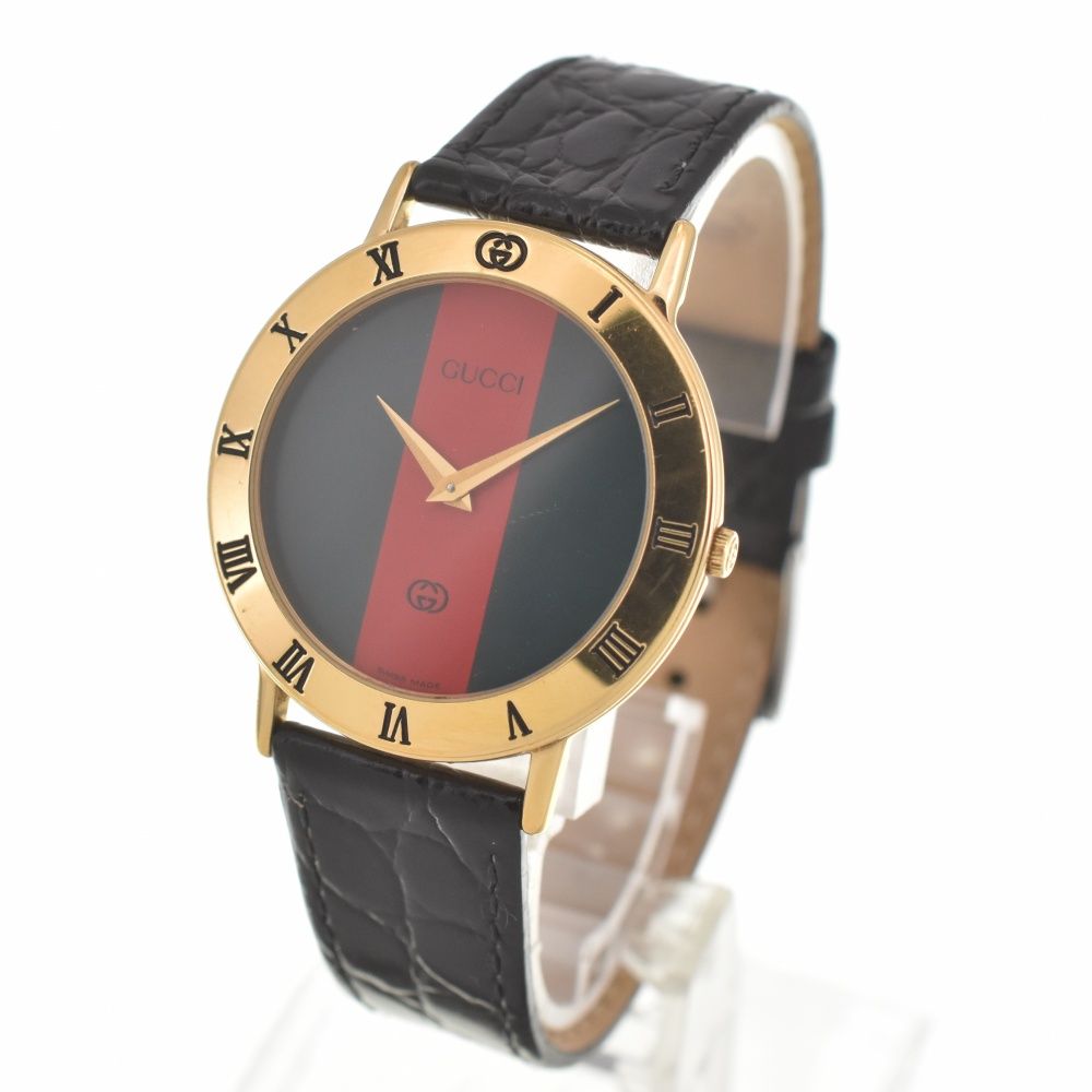 グッチ GUCCI 3000M ヴィンテージ GP/レザー シェリーライン