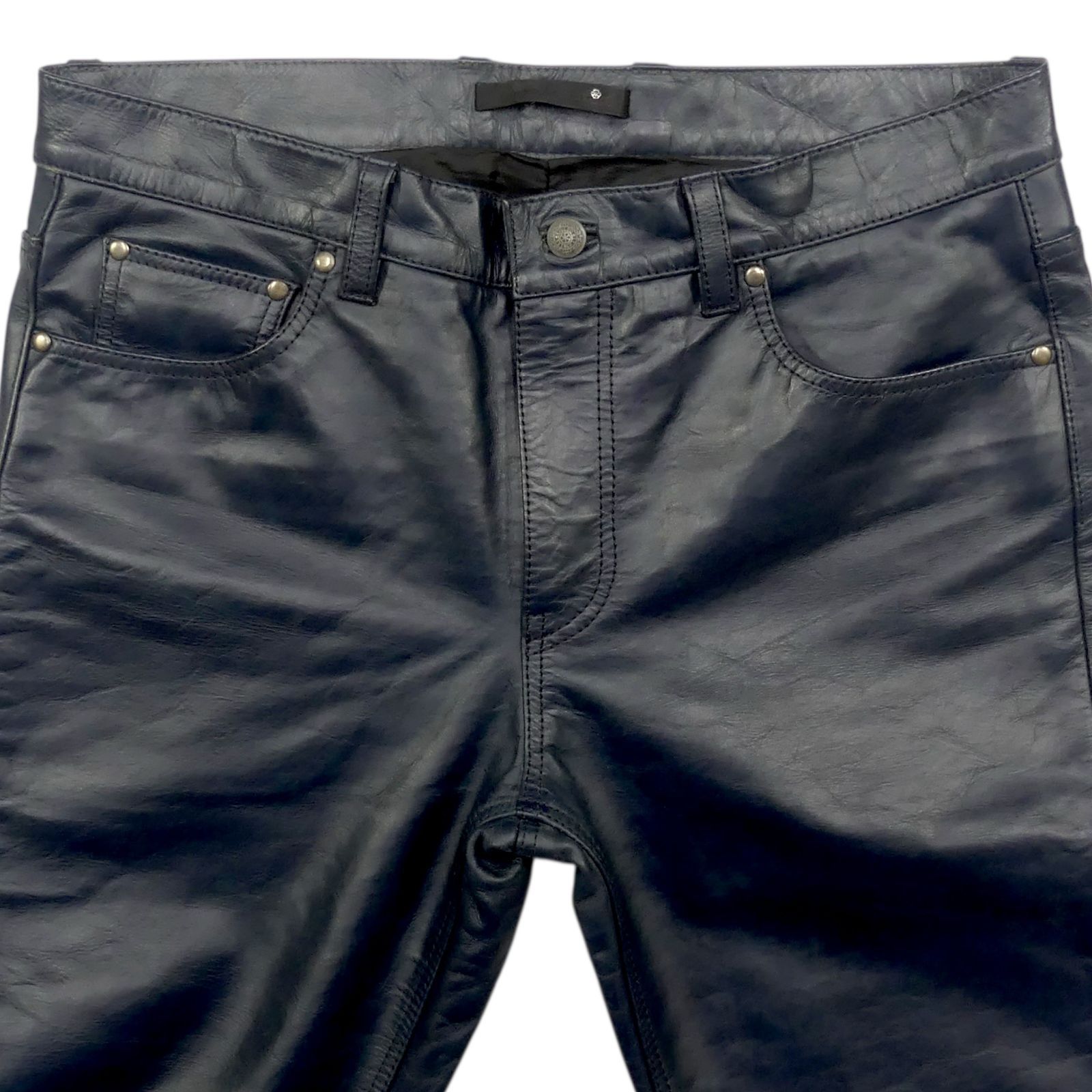 か*ん様 【美品】リューグーレザーズ W34 レザーパンツ 黒 本革 パテッド Liugoo Leathers 本革 スリムフィットレザーパンツ メンズ