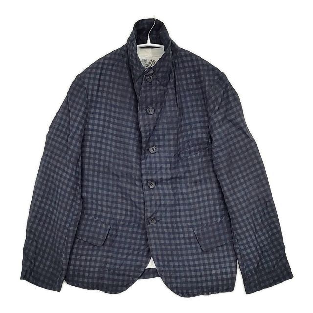 テーラードジャケット　チェック　シャツ　シルク100% silk 新品未使用 llyt8391.jpg