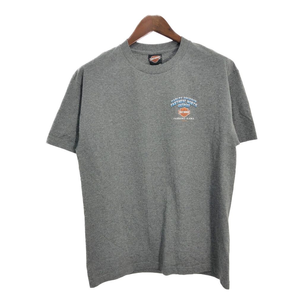 HARLEY DAVIDSON ハーレーダビッドソン 半袖Ｔシャツ グレー (メンズ L) 中古 古着 T4633