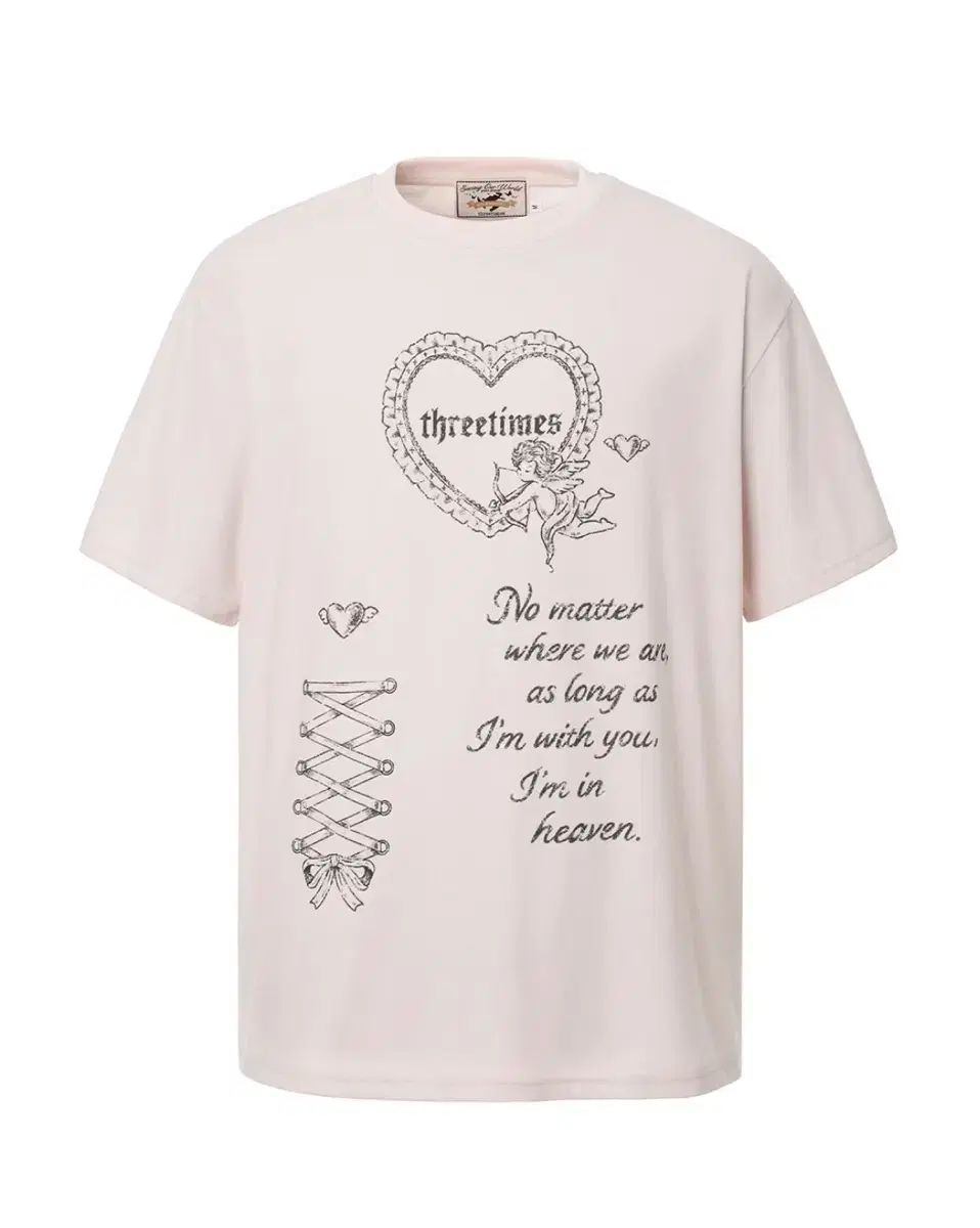韓国商品/THREE TIMES Cupid box tee threetimes] Cupid box tee (black) 正規品 韓国ブランド 韓国