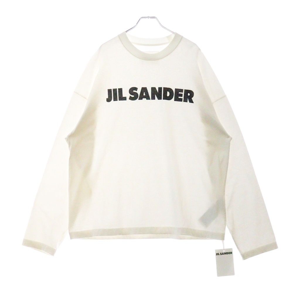 JIL SANDER ジルサンダー フロントロゴプリント クルーネック ロングスリーブ 長袖Tシャツ カットソー ホワイト J22GC0136 J45148