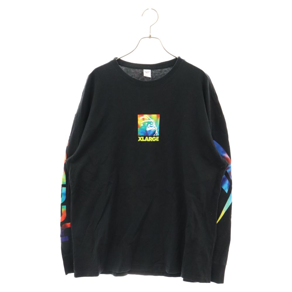 X-LARGE (エクストララージ) ×REEBOK L/S TEE OG ×リーボック クルーネック 長袖Tシャツ カットソー ブラック