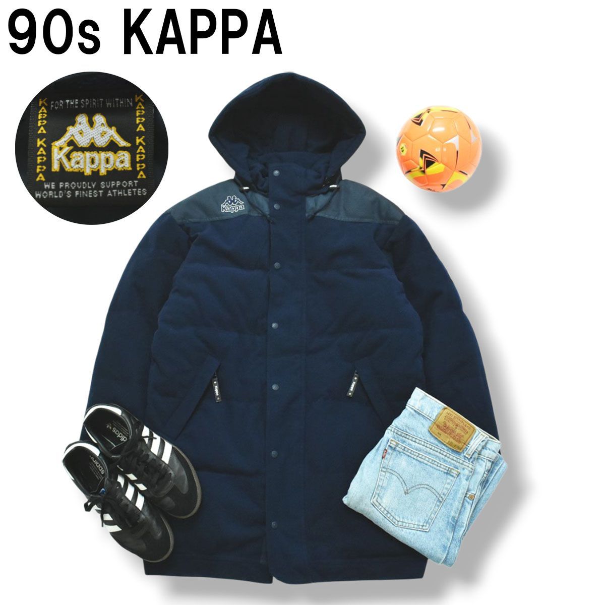 美品】 90s ヴィンテージ カッパ Kappa グースダウン フリース ベンチ 
