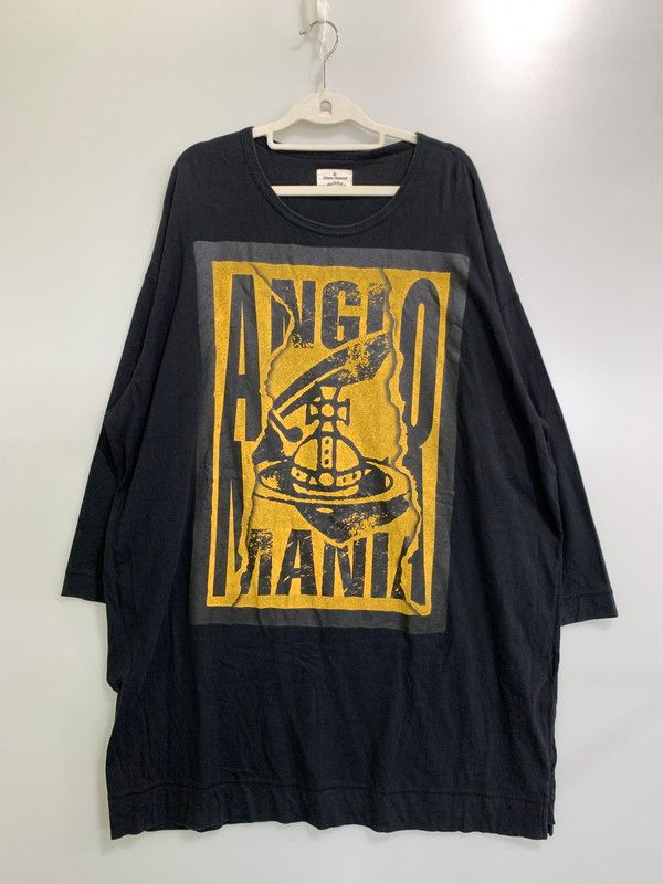 【中古品】Vivienne Westwood ANGLOMANIA ヴィヴィアンウエストウッド アングロマニア 15-01-572024 LOGO PRINT ONE PEACE ワンピース 【168-250713-AS-116-min】