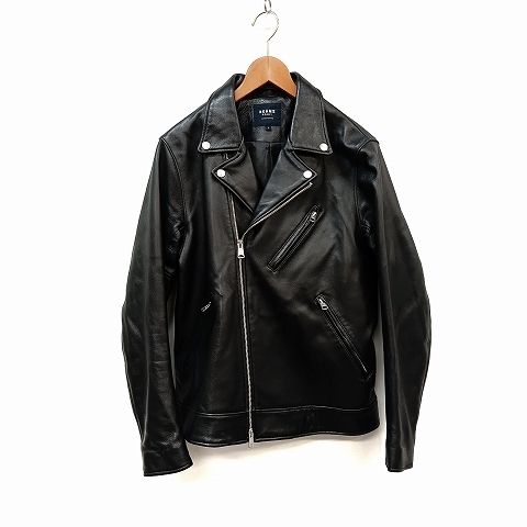 【BEAMS】ダブルライダース Lサイズ ブラック 羊革 BEAMS ダブルライダースジャケット 羊革 Lサイズ BEAMS ブラック