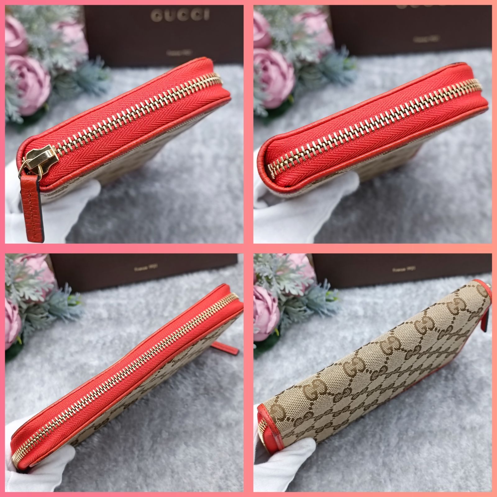 GUCCI 》 グッチ 長財布 ロングウォレット ラウンドジップ GG  