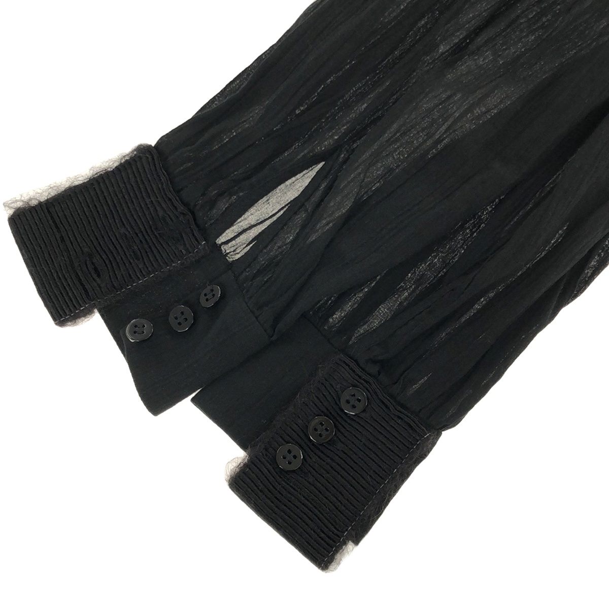 AKANE UTSUNOMIYA アカネ ウツノミヤ 16AW コットン リボントップス ブラック 38 W16-FS04-2002 AKANE UTSUNOMIYA アカネ ウツノミヤ 16AW コットン リボン
