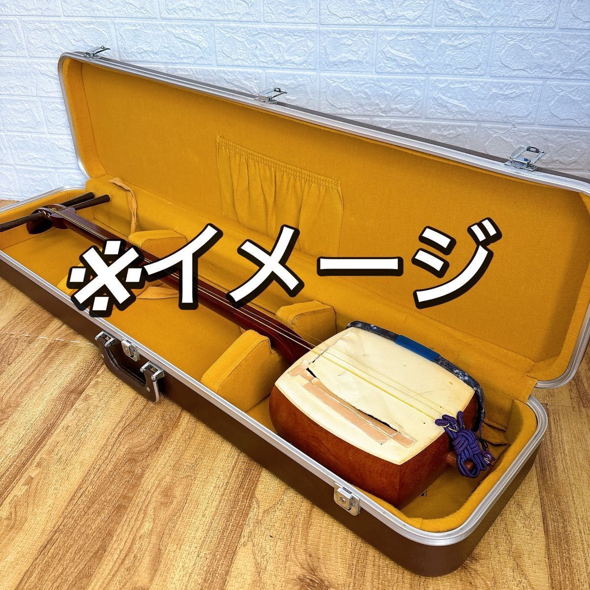 【品質入荷】 三味線 ハードケース 和楽器ケース ハード レザー調 ブラウン 大幅値下